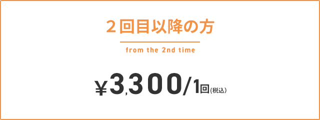 体験料金　3300円/1回